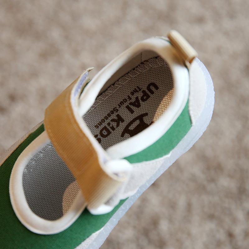 kids boutique Solid color Velcro Canvas Shoes 