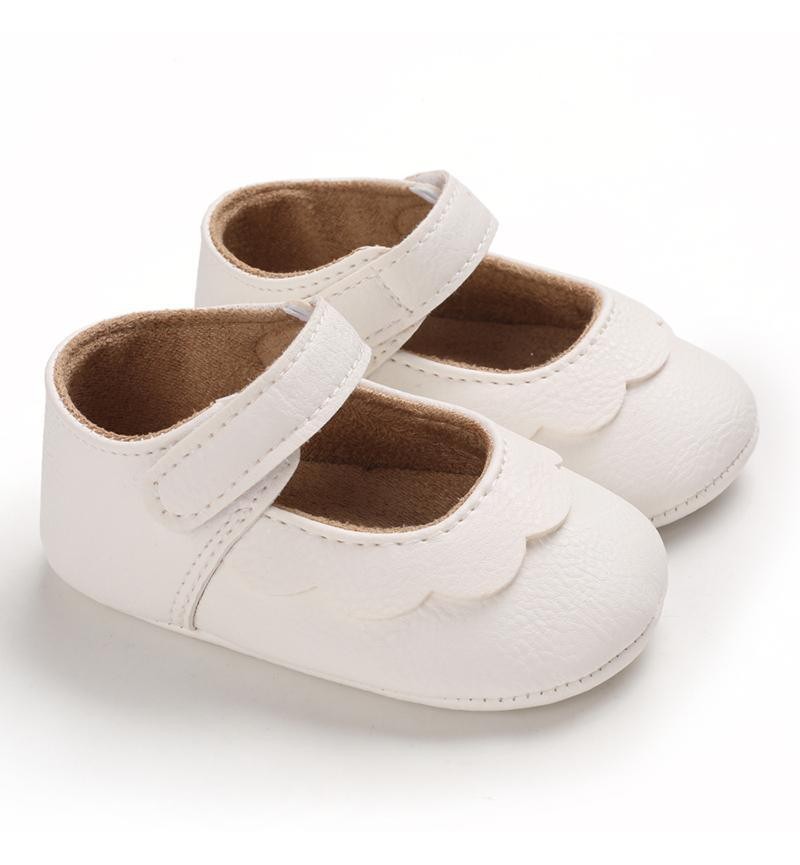 Solid Velcro Design Children Shoes for Baby Girl