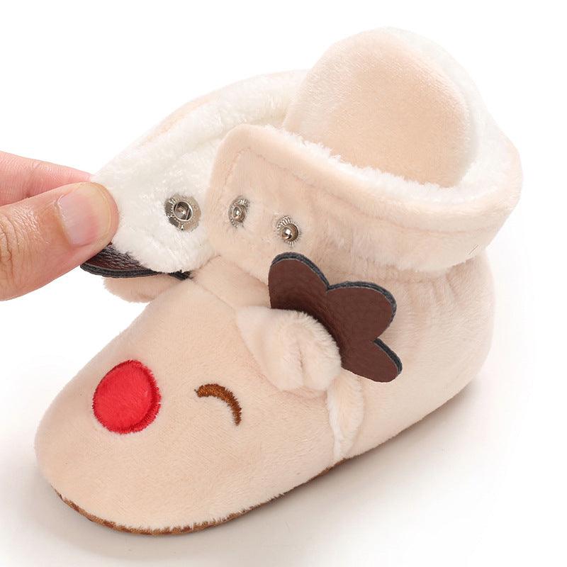 Baby Boys Girls Autumn Winter Cute Cartoon Animal Soft Soled Warm Walking Shoes