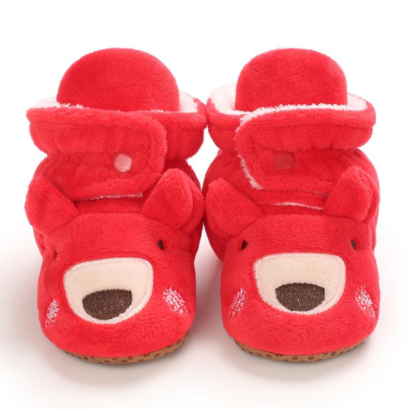 Baby Boys Girls Autumn Winter Cute Cartoon Animal Soft Soled Warm Walking Shoes