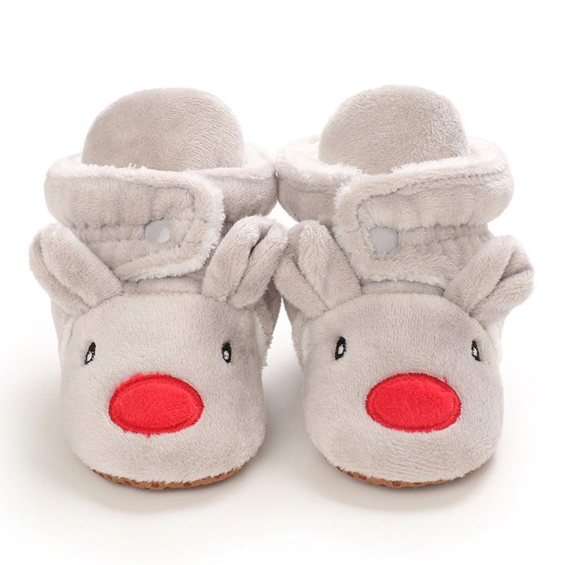 Baby Boys Girls Autumn Winter Cute Cartoon Animal Soft Soled Warm Walking Shoes