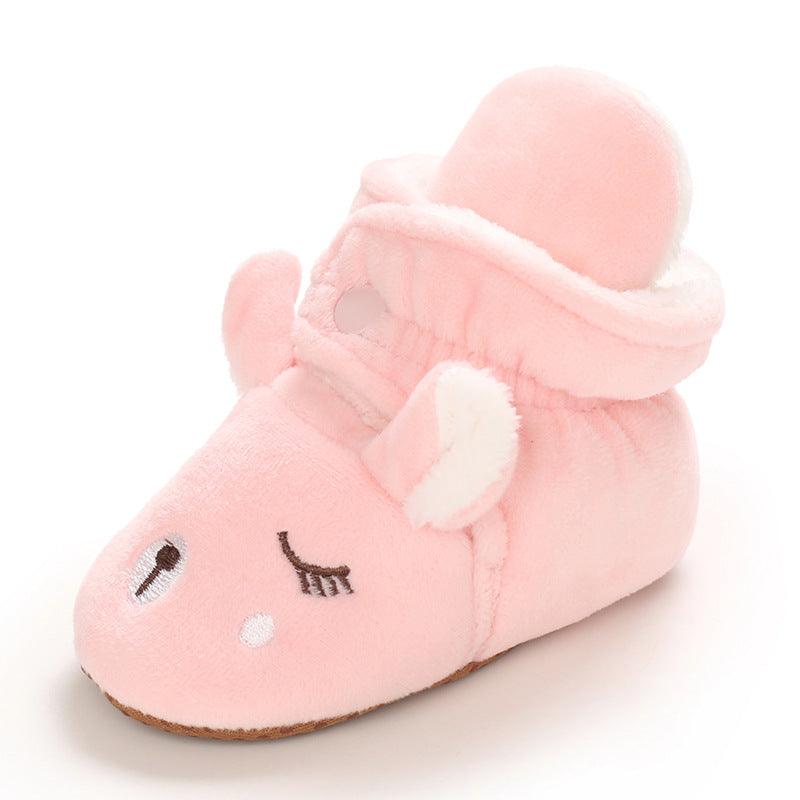 Baby Boys Girls Autumn Winter Cute Cartoon Animal Soft Soled Warm Walking Shoes