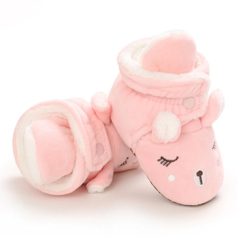 Baby Boys Girls Autumn Winter Cute Cartoon Animal Soft Soled Warm Walking Shoes