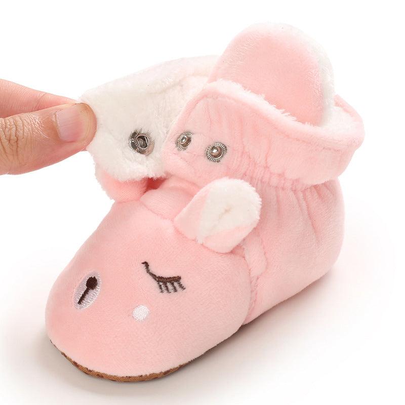 Baby Boys Girls Autumn Winter Cute Cartoon Animal Soft Soled Warm Walking Shoes