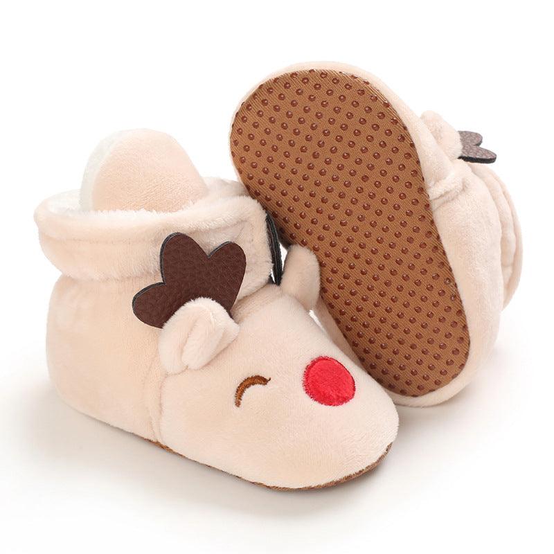 Baby Boys Girls Autumn Winter Cute Cartoon Animal Soft Soled Warm Walking Shoes