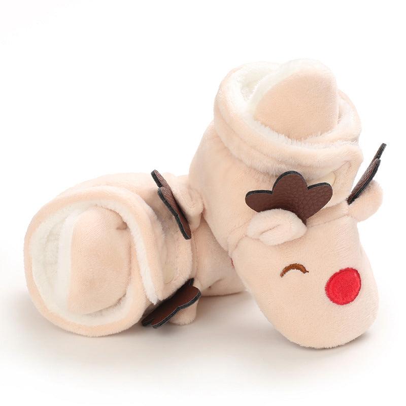 Baby Boys Girls Autumn Winter Cute Cartoon Animal Soft Soled Warm Walking Shoes