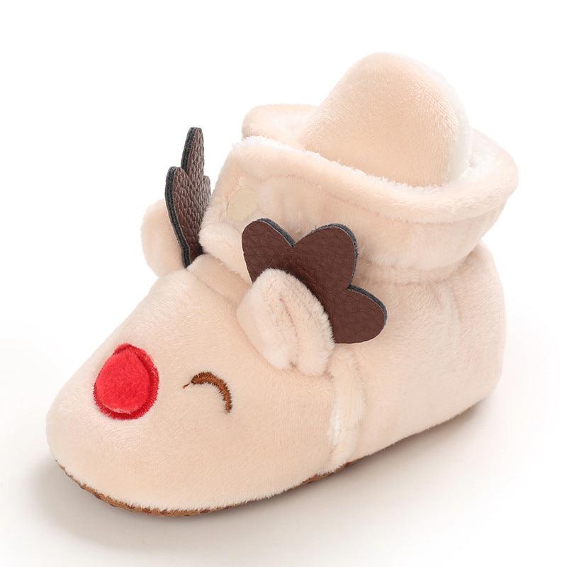 Baby Boys Girls Autumn Winter Cute Cartoon Animal Soft Soled Warm Walking Shoes