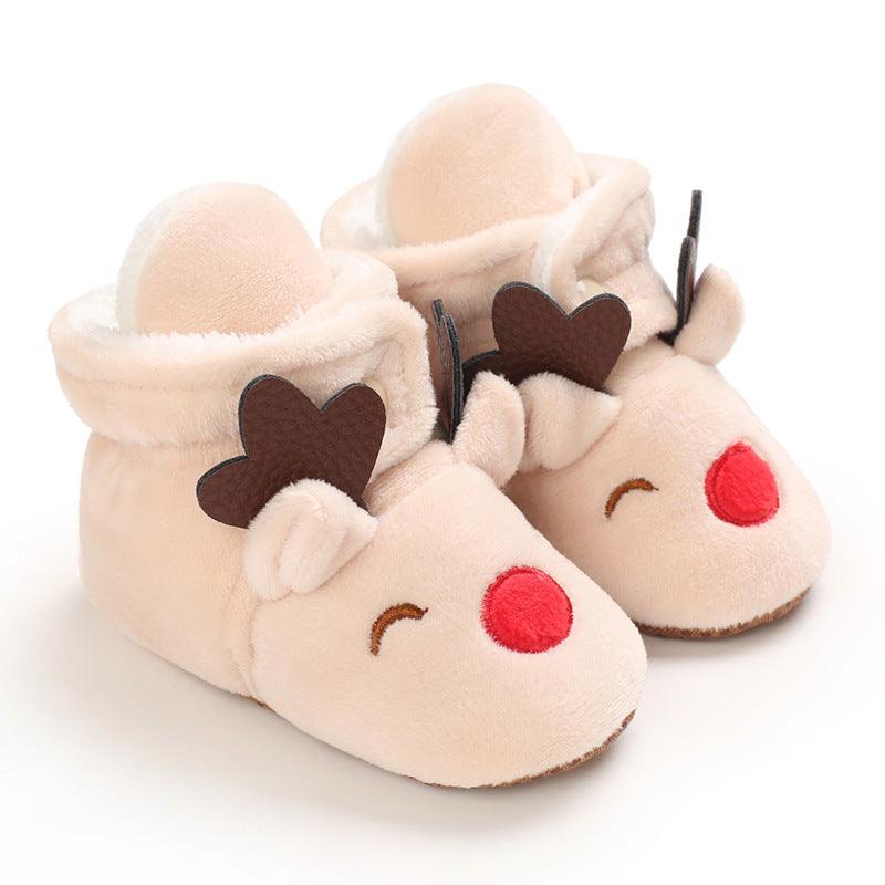 Baby Boys Girls Autumn Winter Cute Cartoon Animal Soft Soled Warm Walking Shoes