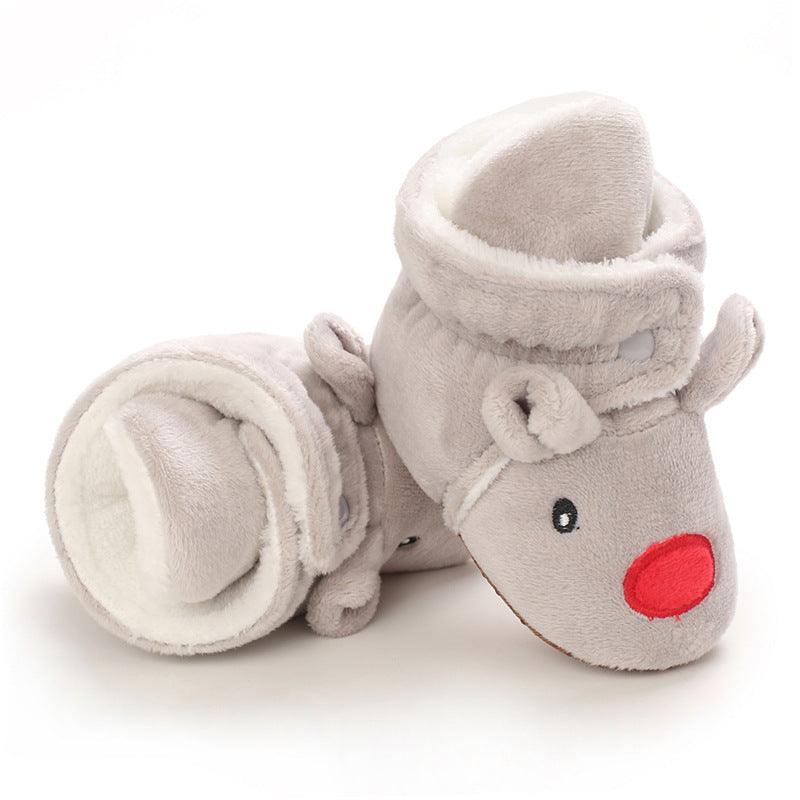 Baby Boys Girls Autumn Winter Cute Cartoon Animal Soft Soled Warm Walking Shoes