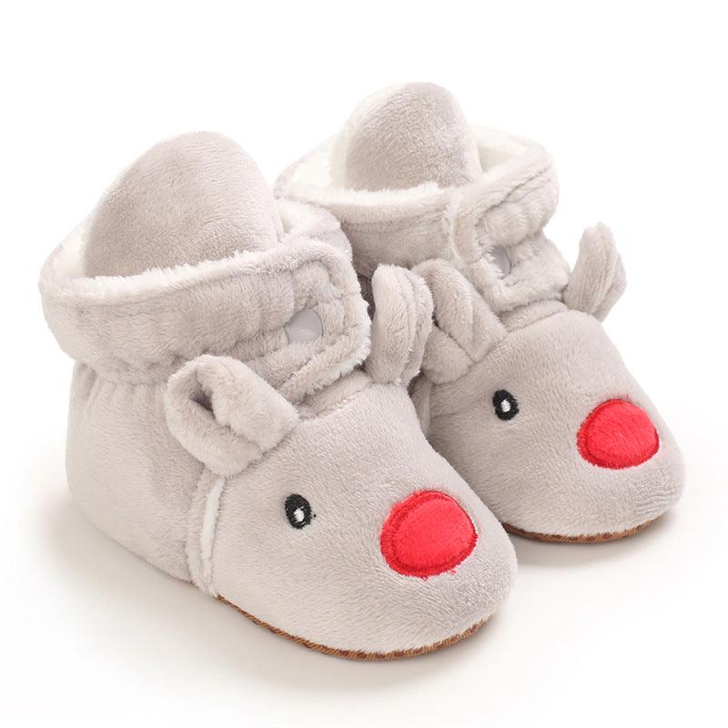 Baby Boys Girls Autumn Winter Cute Cartoon Animal Soft Soled Warm Walking Shoes