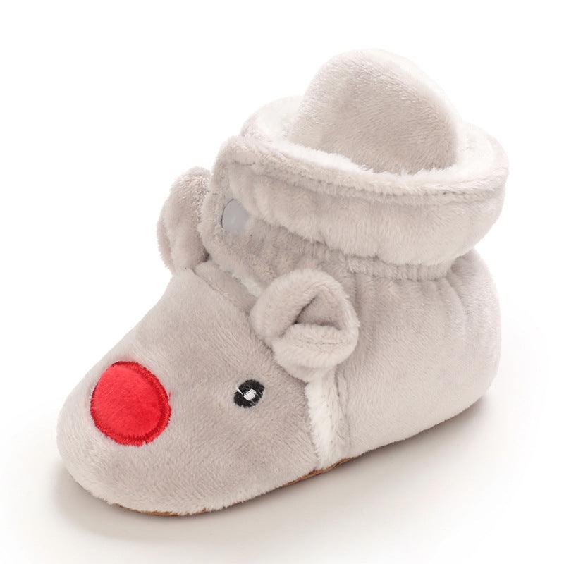 Baby Boys Girls Autumn Winter Cute Cartoon Animal Soft Soled Warm Walking Shoes