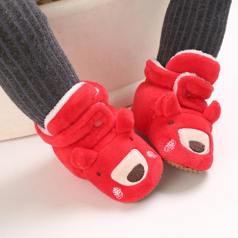 Baby Boys Girls Autumn Winter Cute Cartoon Animal Soft Soled Warm Walking Shoes