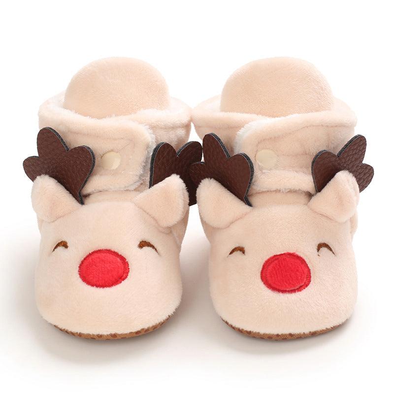 Baby Boys Girls Autumn Winter Cute Cartoon Animal Soft Soled Warm Walking Shoes