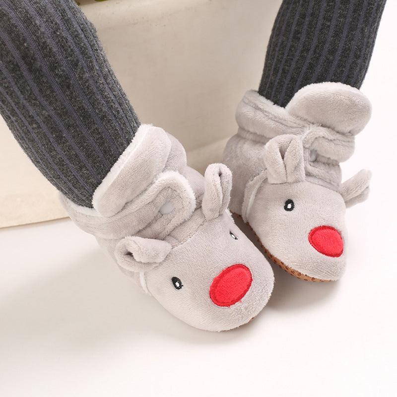 Baby Boys Girls Autumn Winter Cute Cartoon Animal Soft Soled Warm Walking Shoes