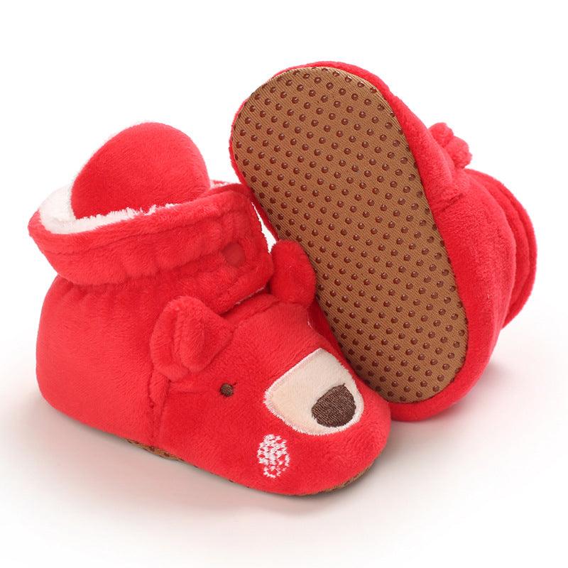 Baby Boys Girls Autumn Winter Cute Cartoon Animal Soft Soled Warm Walking Shoes
