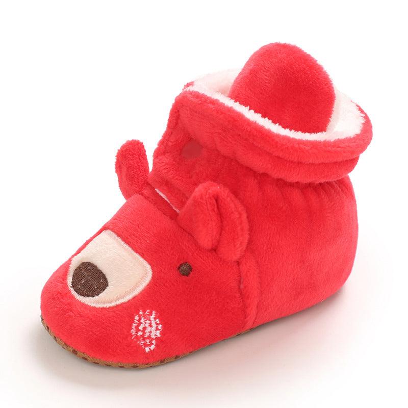 Baby Boys Girls Autumn Winter Cute Cartoon Animal Soft Soled Warm Walking Shoes