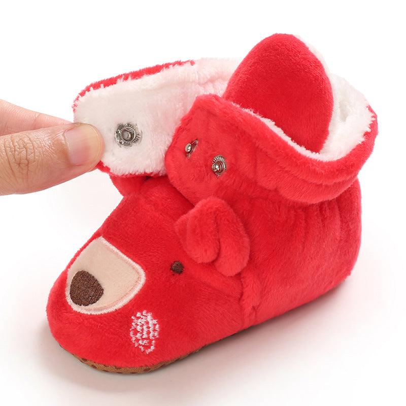 Baby Boys Girls Autumn Winter Cute Cartoon Animal Soft Soled Warm Walking Shoes