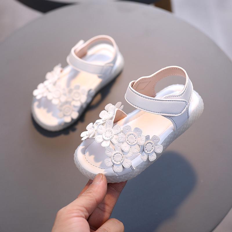 kids designer clothes Toddler Girl Solid Color 3D Flower Decor Sandals 