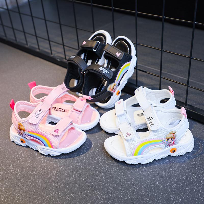 baby onesies usa Toddler Girl's Rainbow Girl Pattern Sandals 