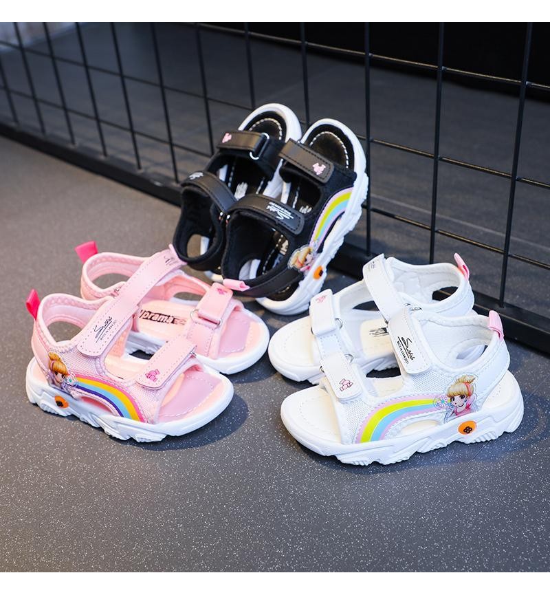 baby onesies usa Toddler Girl's Rainbow Girl Pattern Sandals 