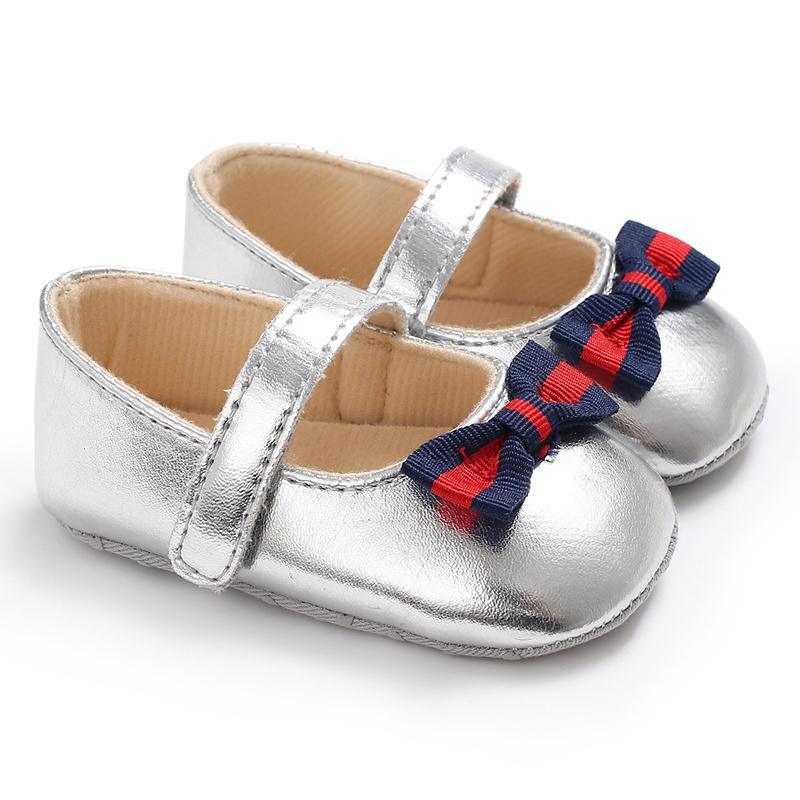 Velcro Design Bow Decor Soft Shoes for Baby Girl children's clothing