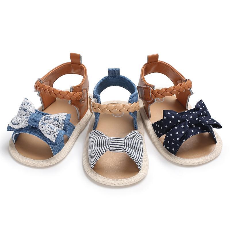 Bow Decor Canvas sandals for Baby Girl Children's clothing