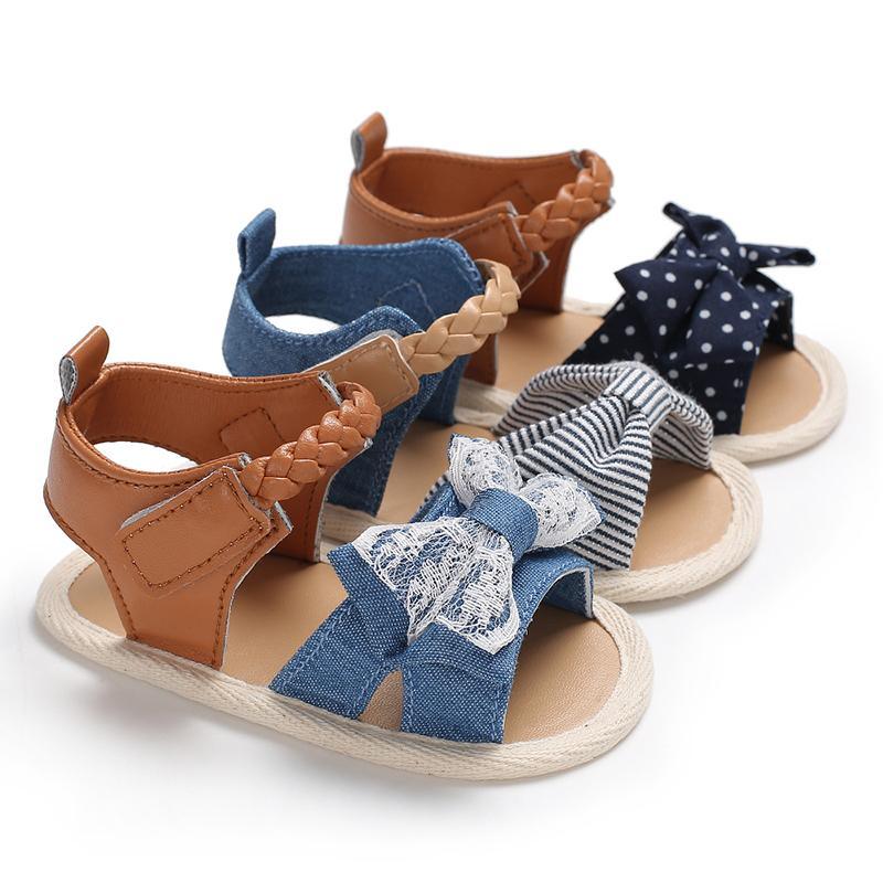 Bow Decor Canvas sandals for Baby Girl Children's clothing