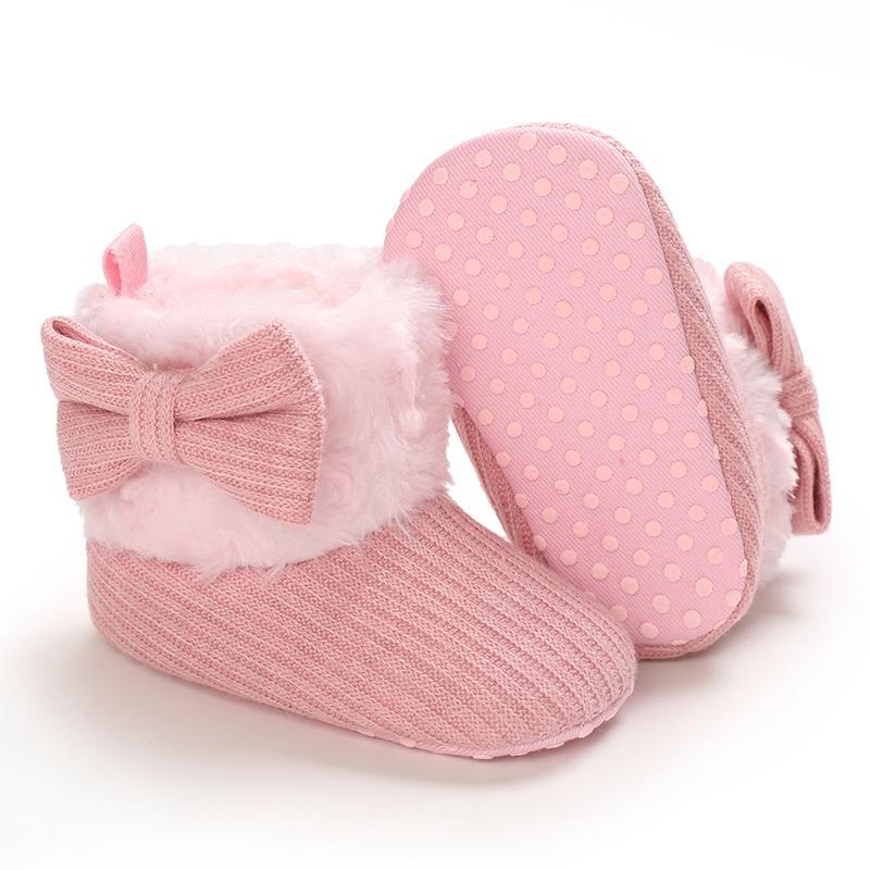 Velcro Design Cotton Fabric Shoes for Baby Girl