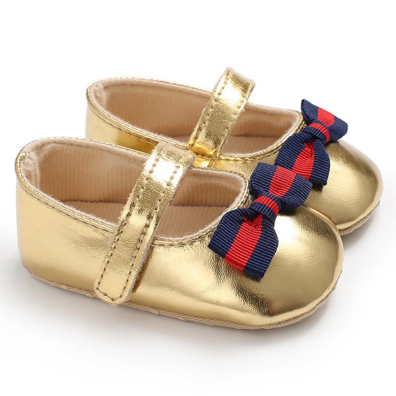 Velcro Design Bow Decor Soft Shoes for Baby Girl children's clothing