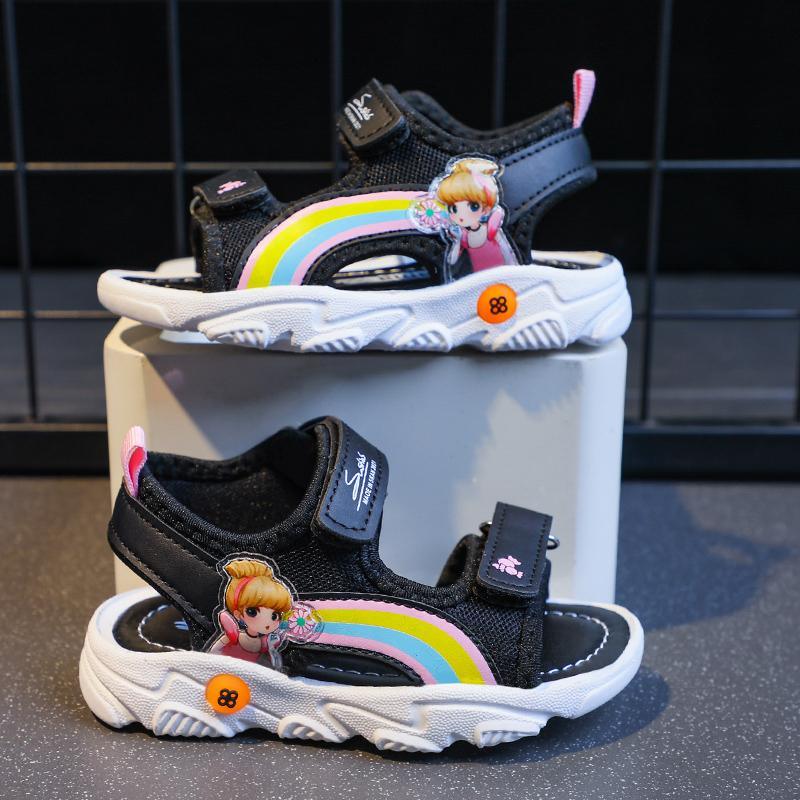 baby onesies usa Toddler Girl's Rainbow Girl Pattern Sandals 