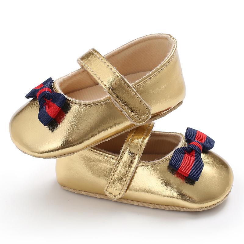 Velcro Design Bow Decor Soft Shoes for Baby Girl children's clothing