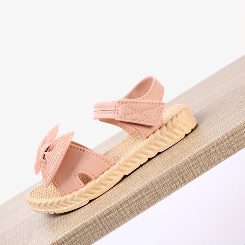 childrens clothing distributors Toddler Girl Bowknot Decor Solid Color Sandals 