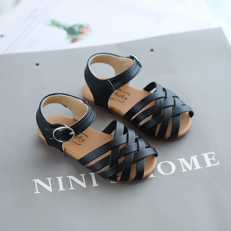kids clothing toddle girls shoes Sandals Velcro weave Sandals 