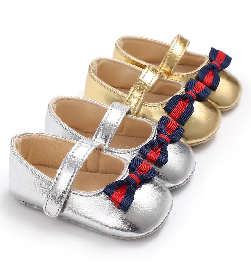 Velcro Design Bow Decor Soft Shoes for Baby Girl children's clothing