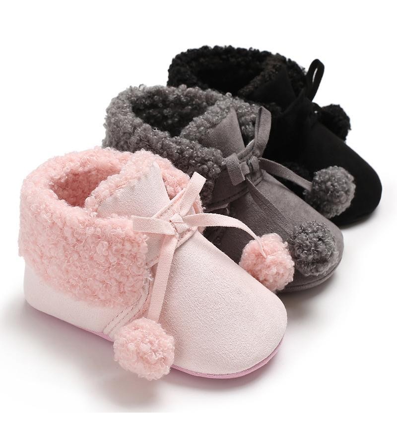 Velcro Fleece-lined Baby Shoes for Baby Girl