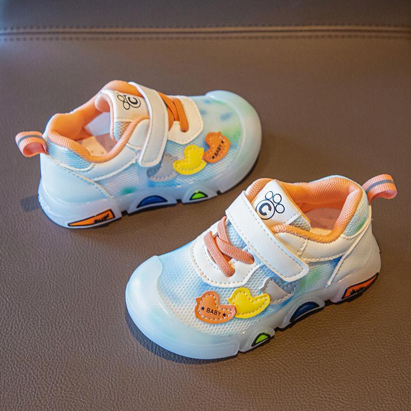 childrens clothing online Toddler Girl Heart-shape Print Velcro Sport Shoes 