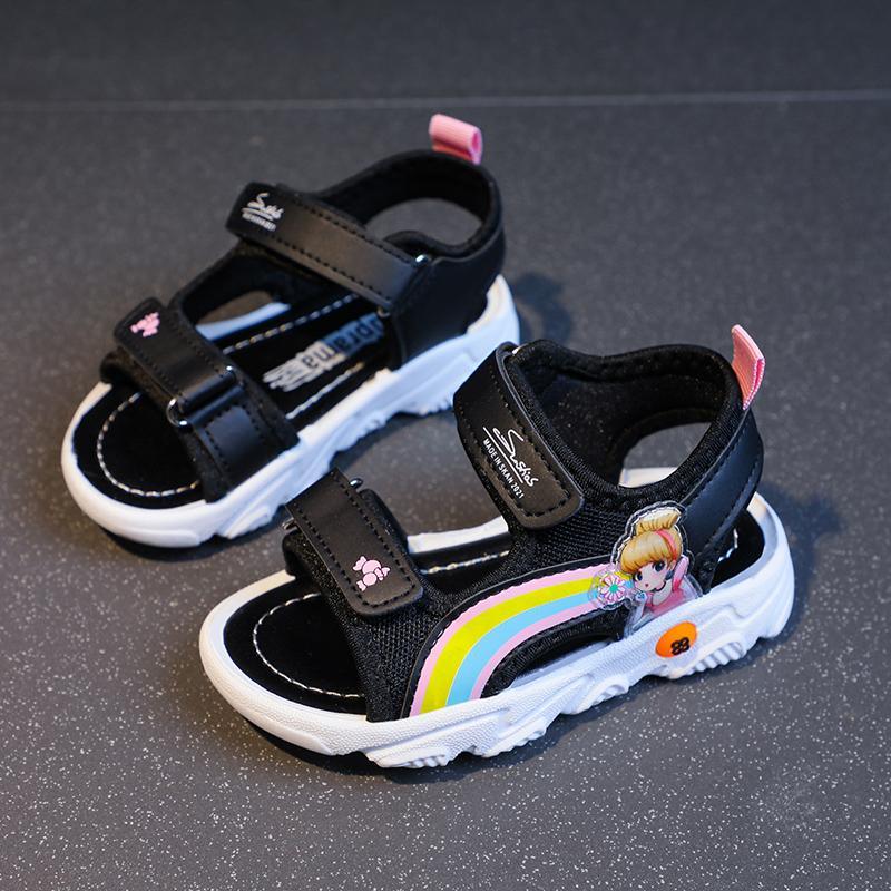 baby onesies usa Toddler Girl's Rainbow Girl Pattern Sandals 