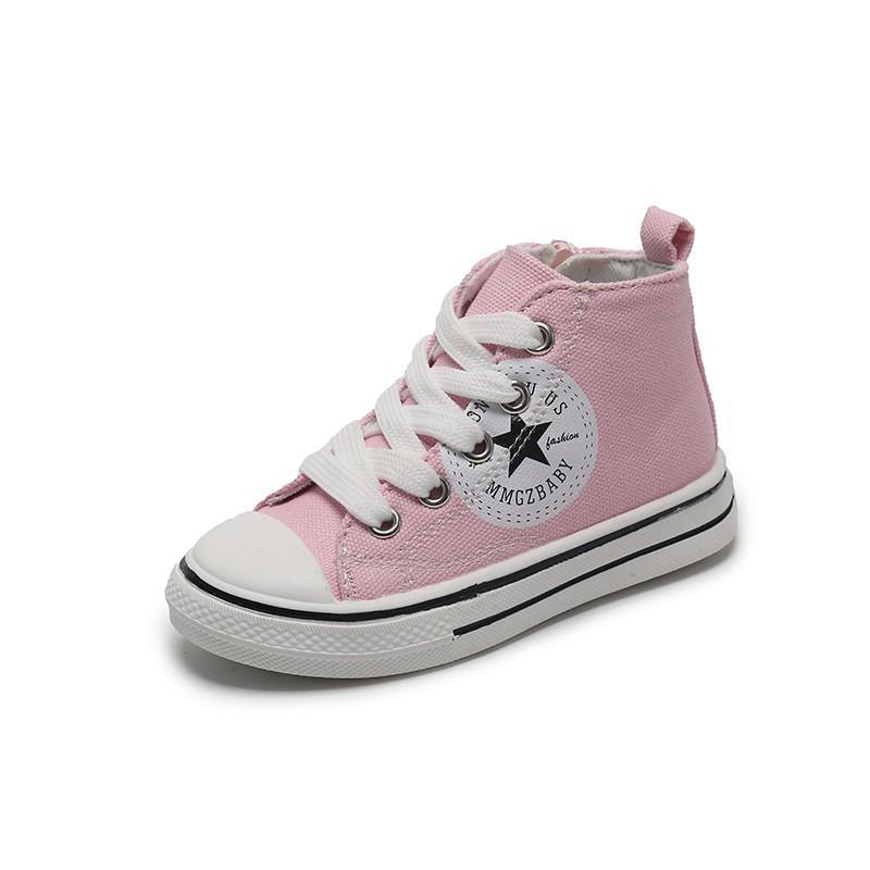 children's loungewear toddle girl Side zipper High top canvas shoes 