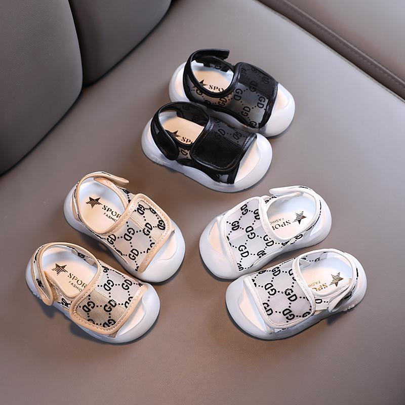 kids denim jacket Toddler Boy Geometric Print Velcro Strap Sandals 