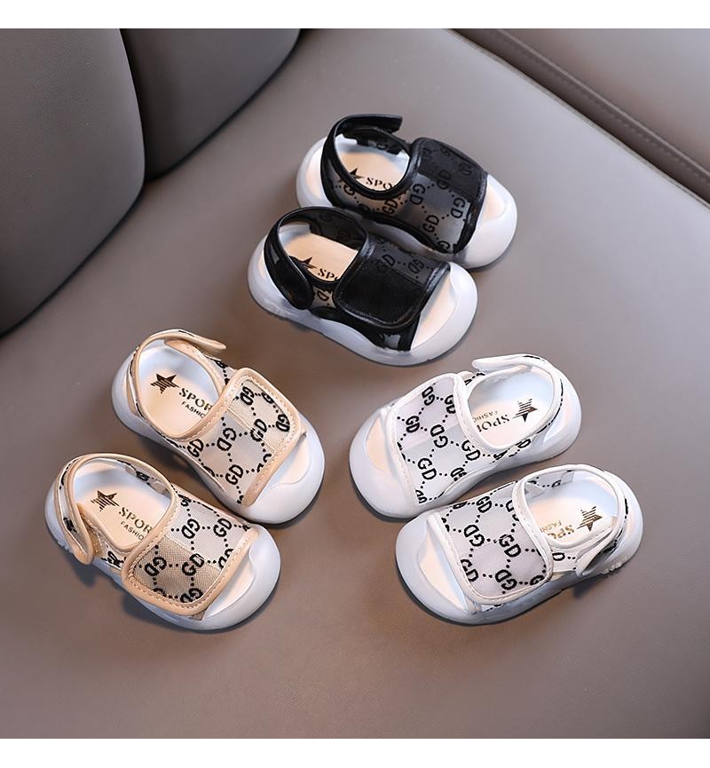 kids denim jacket Toddler Boy Geometric Print Velcro Strap Sandals 