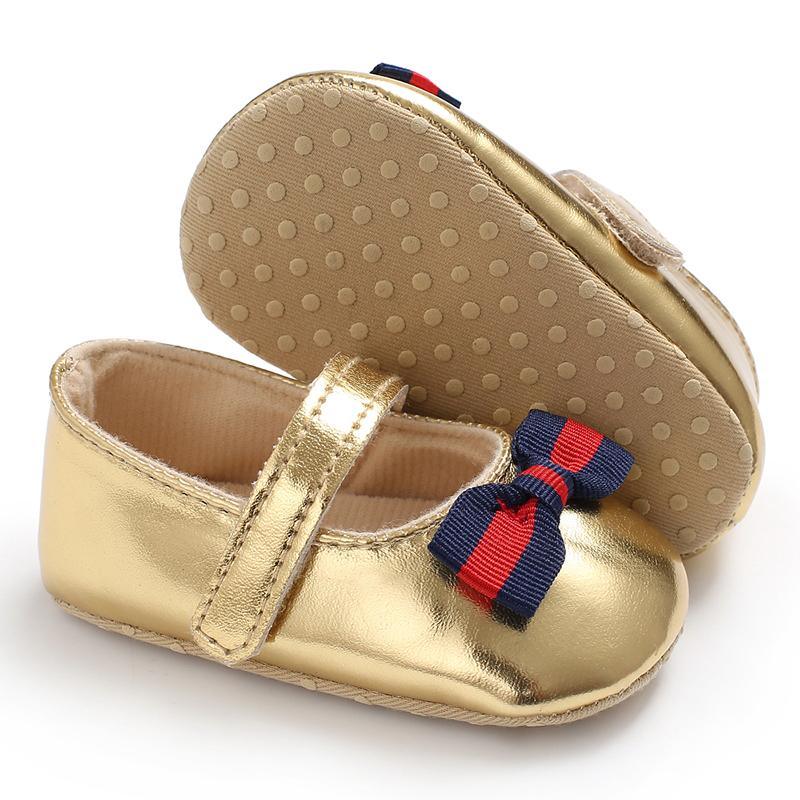 Velcro Design Bow Decor Soft Shoes for Baby Girl children's clothing