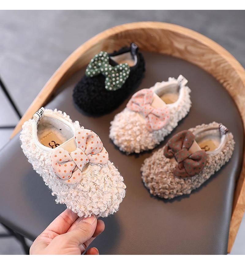 Bowknot Fleece-lined Warm Shoes for Toddler Girl
