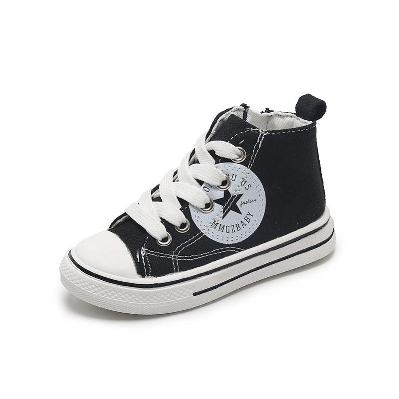 children's loungewear toddle girl Side zipper High top canvas shoes 