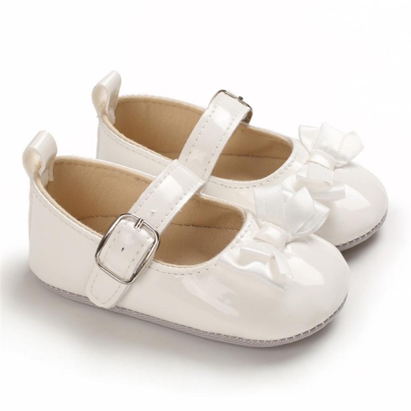Baby Girls Adjustable Buckle Solid Color Bow Sandals Girls Shoes 