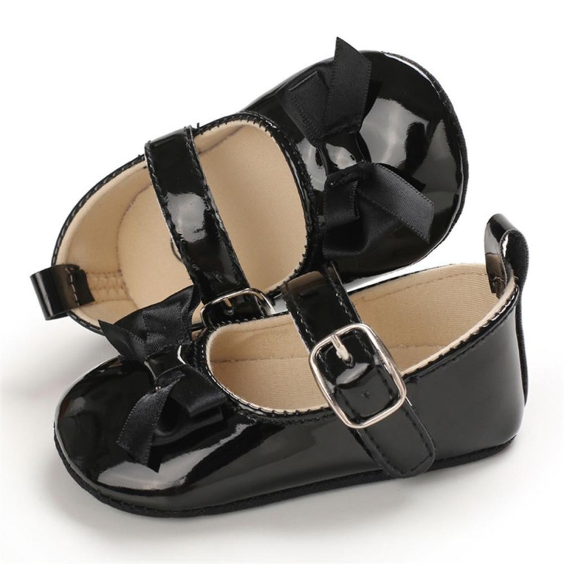 Baby Girls Adjustable Buckle Solid Color Bow Sandals Girls Shoes 