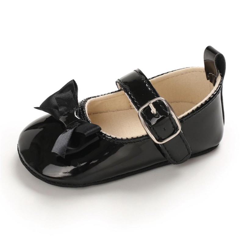 Baby Girls Adjustable Buckle Solid Color Bow Sandals Girls Shoes 