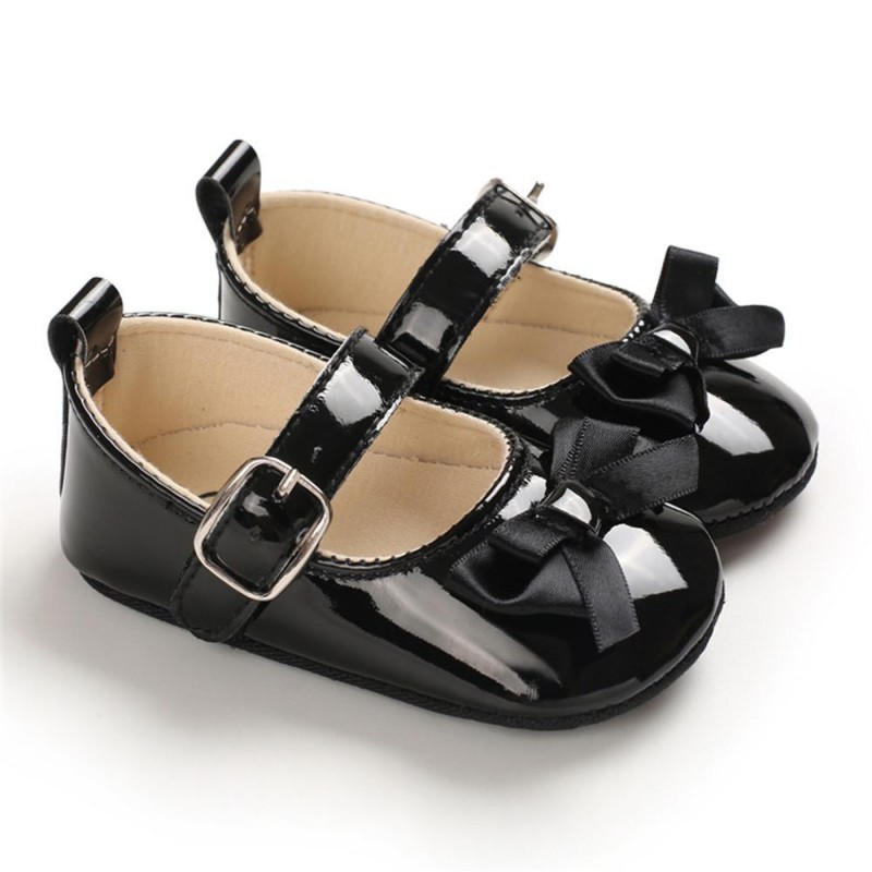Baby Girls Adjustable Buckle Solid Color Bow Sandals Girls Shoes 