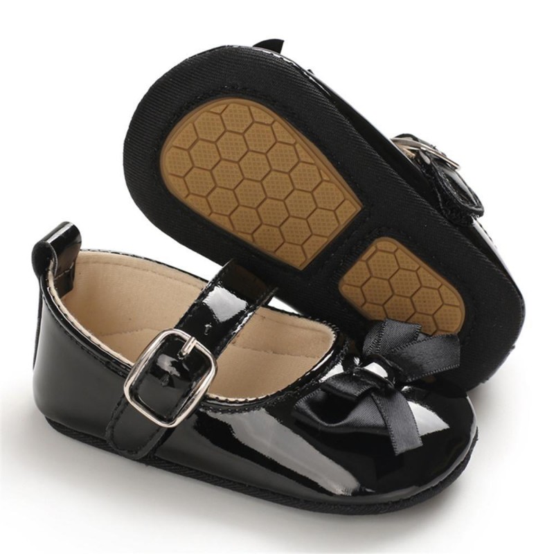 Baby Girls Adjustable Buckle Solid Color Bow Sandals Girls Shoes 