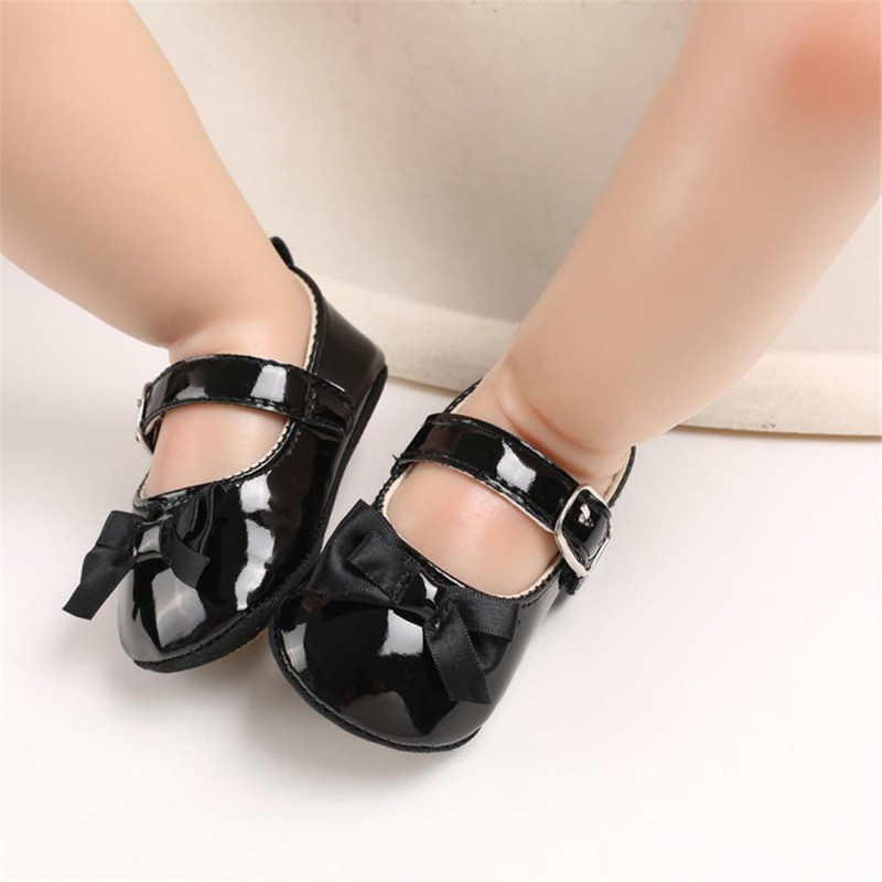 Baby Girls Adjustable Buckle Solid Color Bow Sandals Girls Shoes 