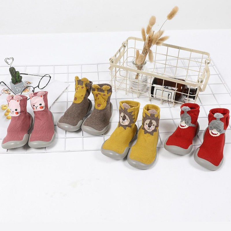 Baby Boys Animal Print High Top Knitted Sock Shoes